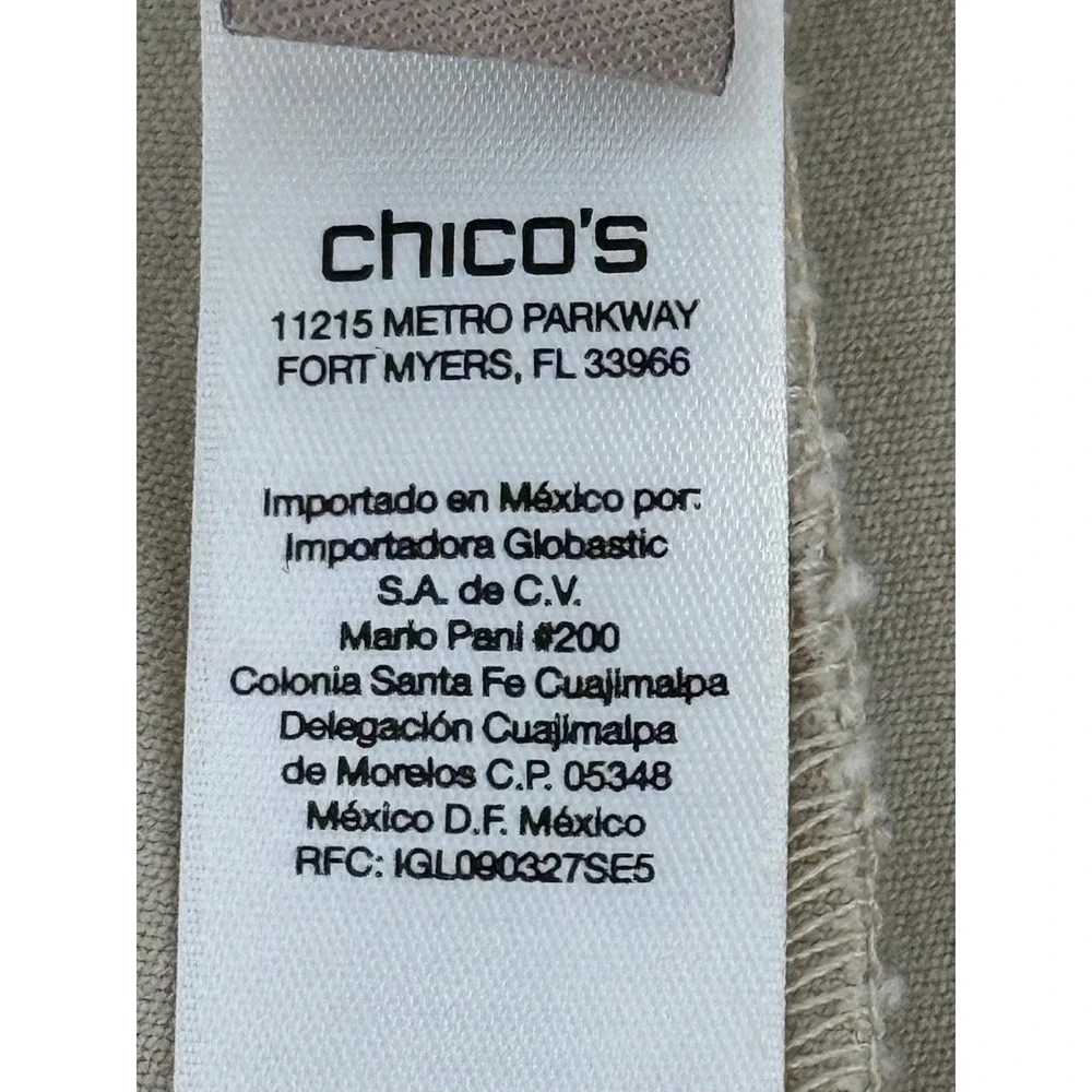 Chicos Fabulously Slimming Ankle Pants Tan Khaki Pull On Stretch Sz 2 (L) - Picture 11 of 12
